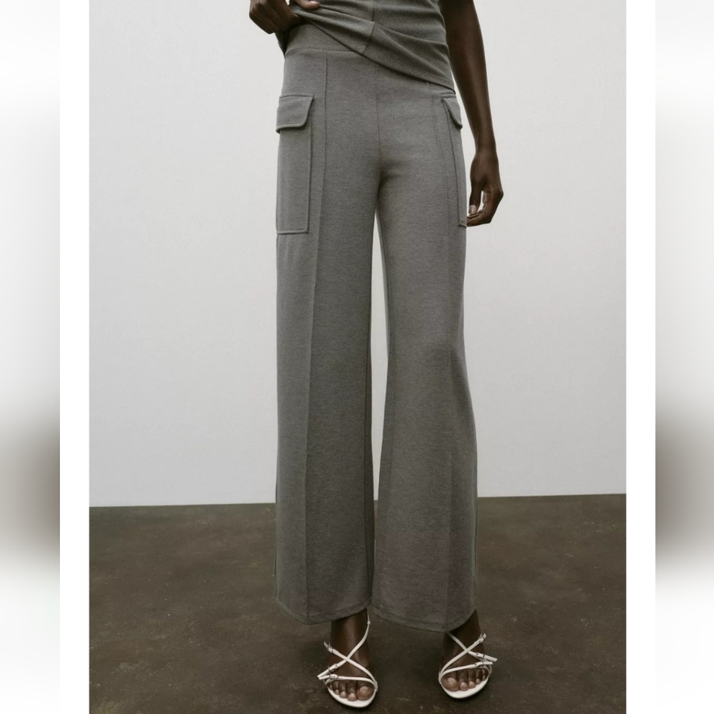 Zara Pique Pants With Pockets
